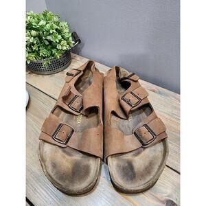 Birkenstock Brown Leather Slingback Sandals Mens Size 47/14